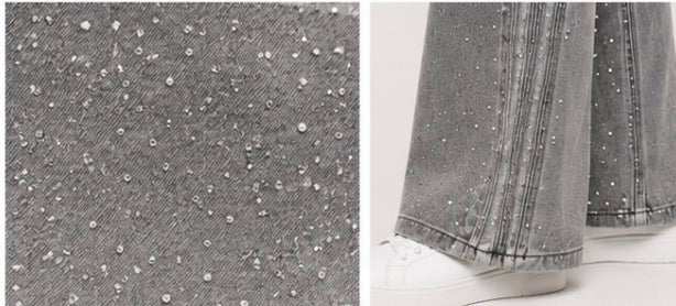 Celeste Rhinestone Wide Leg Jeans
