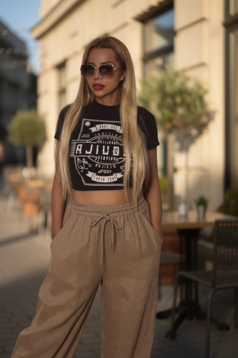 100% Linen Wide Leg Pants