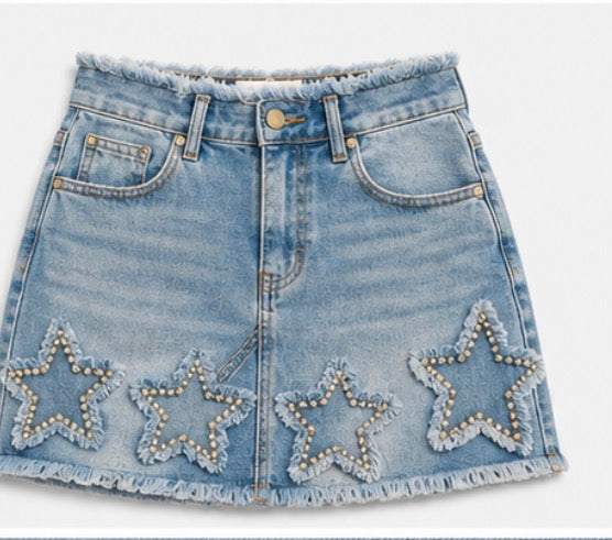 Star Denim Skirt
