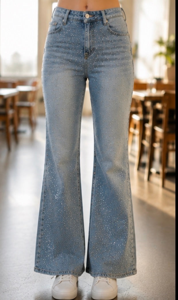 Azul  Rhinestone Wide Leg