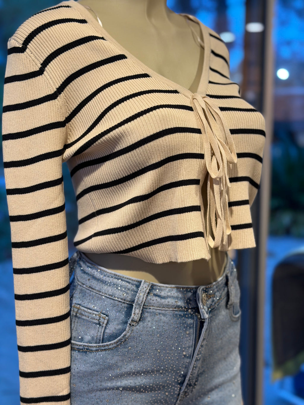 Elyte Chic Blouse - Beige & Black
