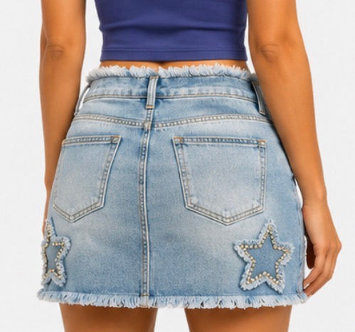 Star Denim Skirt
