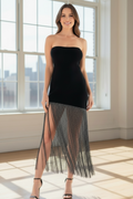 Strapless Fringe Dress