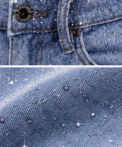 Rhinestone Denim Skirt