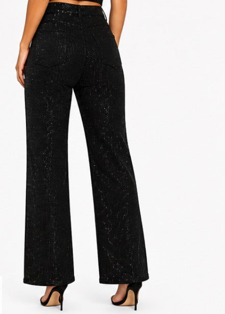 Celeste Rhinestone Wide Leg Jeans