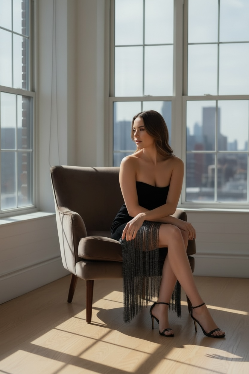 Strapless Fringe Dress