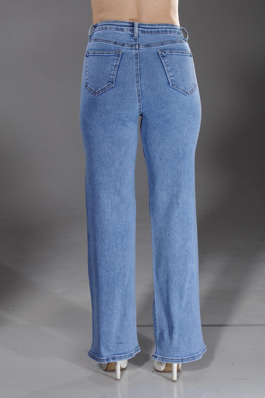 Light Blue Wash Stone Embellished Jeans