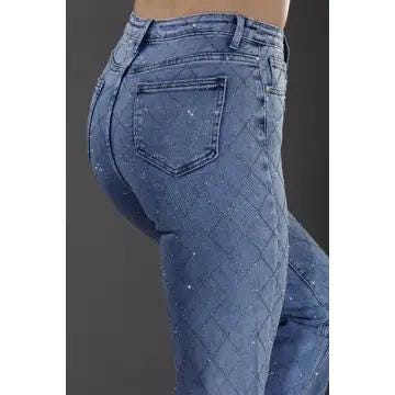 Light Blue full Stone Embellished Jeans